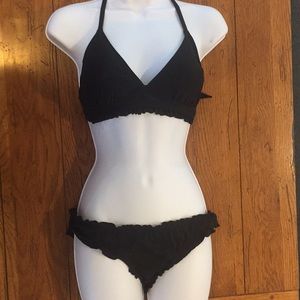 Black Ruffle Cheeky Bikini Med. Victoria’s Secret